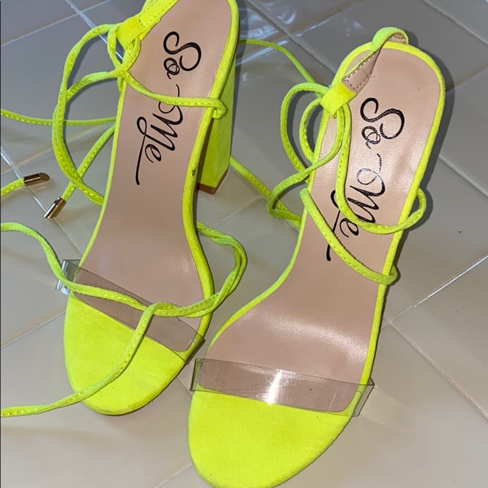 Women strap on high heel